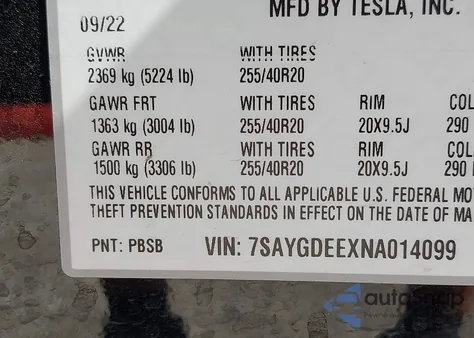 2022 Tesla Model Y Long Range Dual Motor All-Wheel Drive from USA, damaged, VIN 7SAYGDEEXNA014099